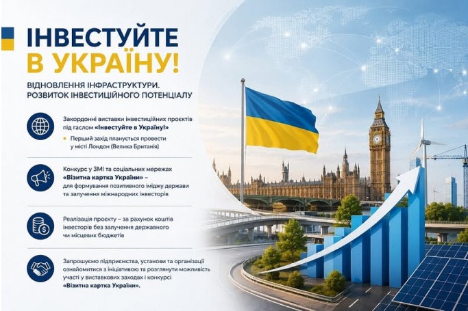 «Візитна картка України»: підприємців запрошують представити свої інвестиційні проєкти міжнародній аудиторії